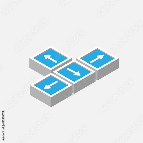 isometric direction arrows buttons