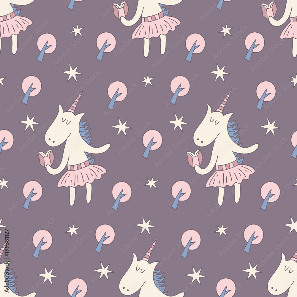 Seamless pattern with cute unicorns Seamless pattern with cute unicorns