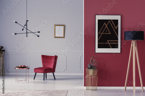 Quadro su tela Armchair and coffee table