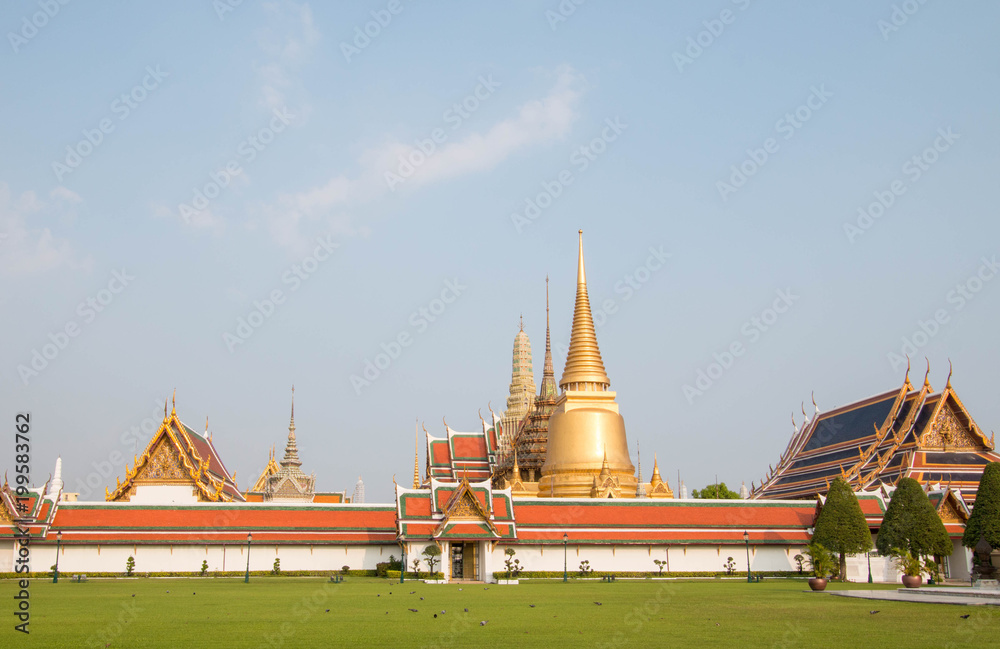 Wat pra kaew, Grand palace in bangkok, Thailand.