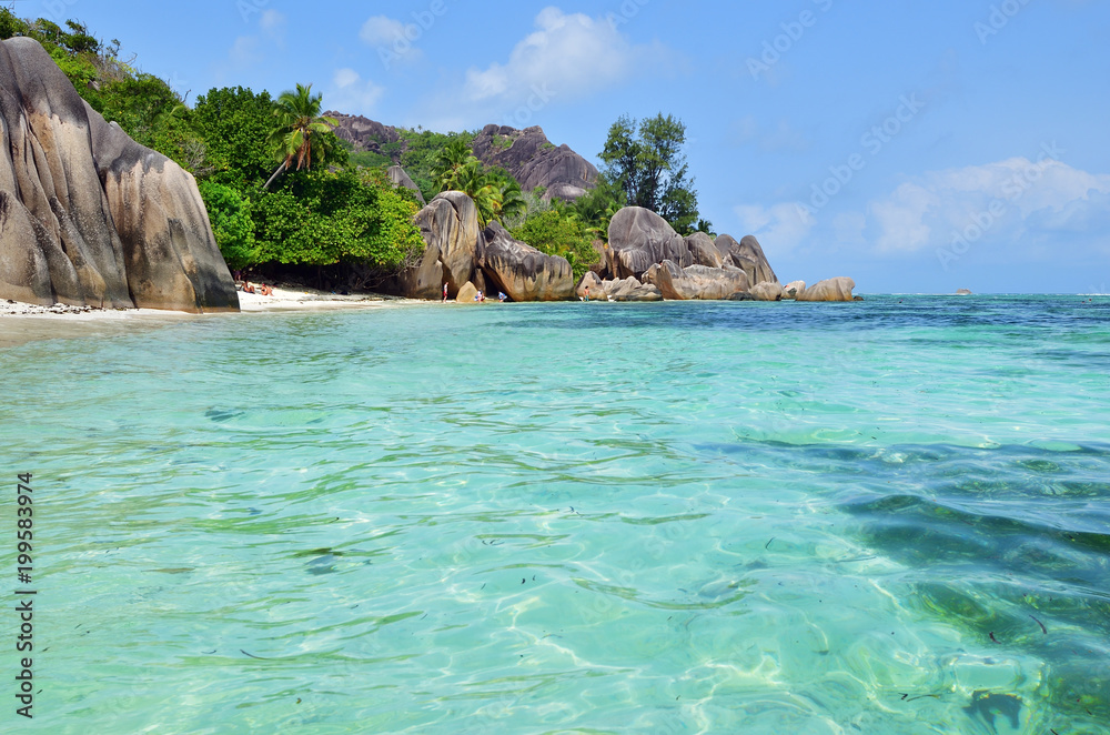 Tropical beach on Seychelles islands