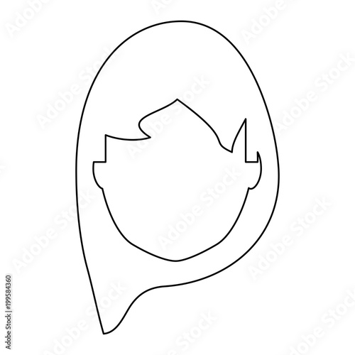 avatar woman face icon over white background, vector illustration