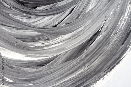 Abstract black and white hand painted background