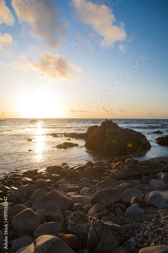 Sunset on a beach in Monterey, California