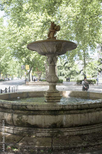Four sources Fountain near the Prado Museum. Madrid. Spain