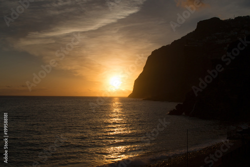 Sunset at C  mara de Lobos at night Madeira island Portugal