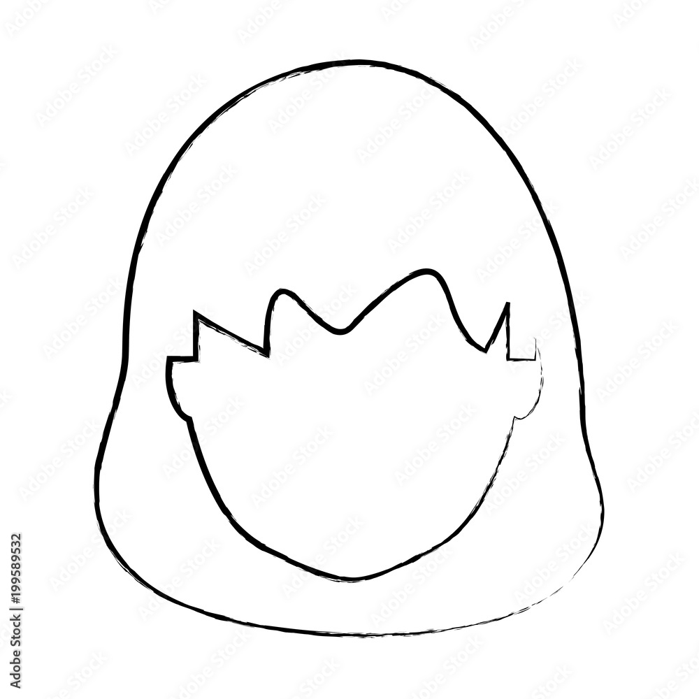 sketch of avatar woman face icon over white background, vector illustration sketch of avatar woman face icon over white background, vector illustration