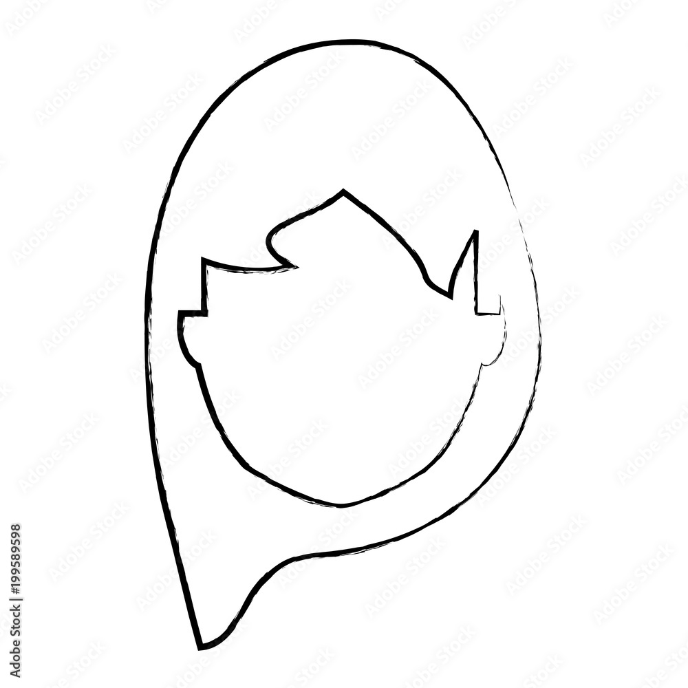 sketch of avatar woman face icon over white background, vector illustration sketch of avatar woman face icon over white background, vector illustration