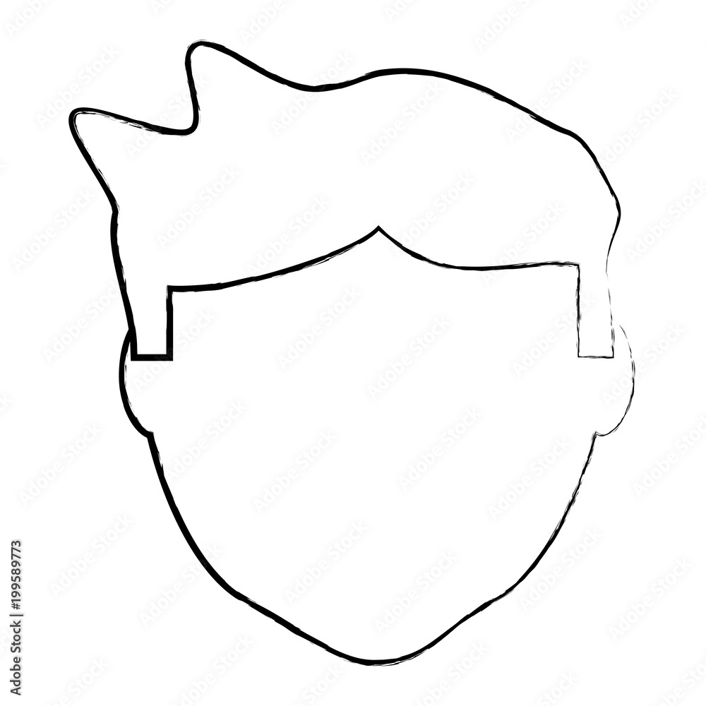 sketch of avatar man face icon over white background, vector illustration sketch of avatar man face icon over white background, vector illustration