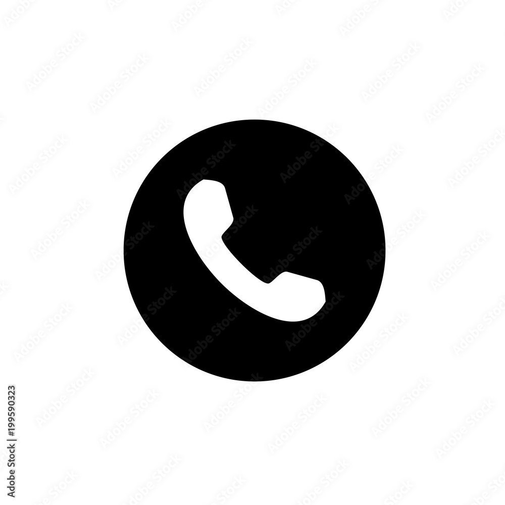 the basic logo form of a telephone receiver with a circle frame the basic logo form of a telephone receiver with a circle frame