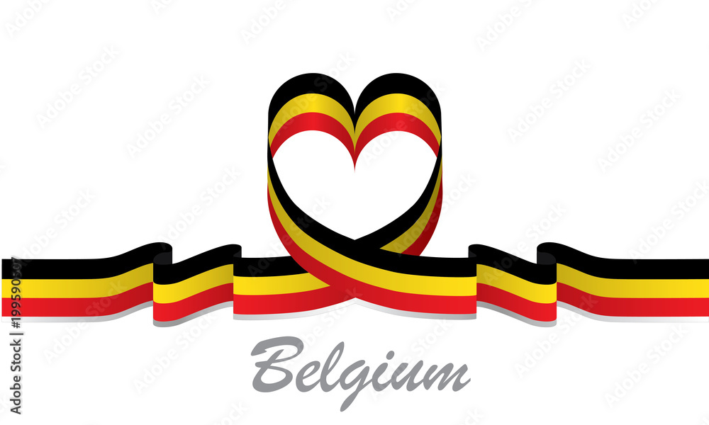 Obraz premium belgium flag and love ribbon