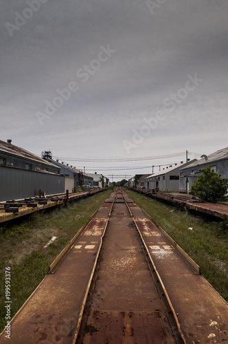 Rusty Flat Railroad Cars - Abandoned Indiana Army Ammunition Plant - Indiana