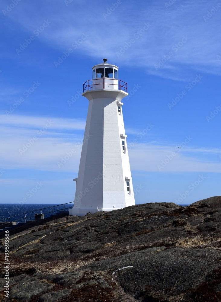 19th century lighthouse at Cape Spear National Historic site, Avalon region Newfoundland Canada 