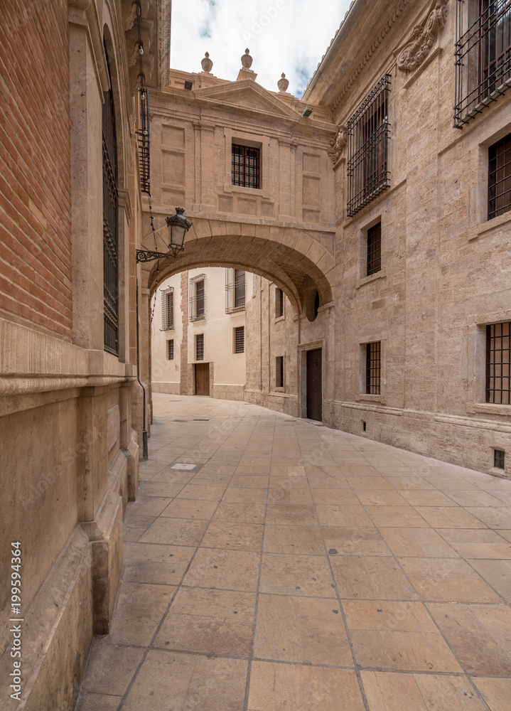 Arch on Barchilla Street by Cathedral Valencia