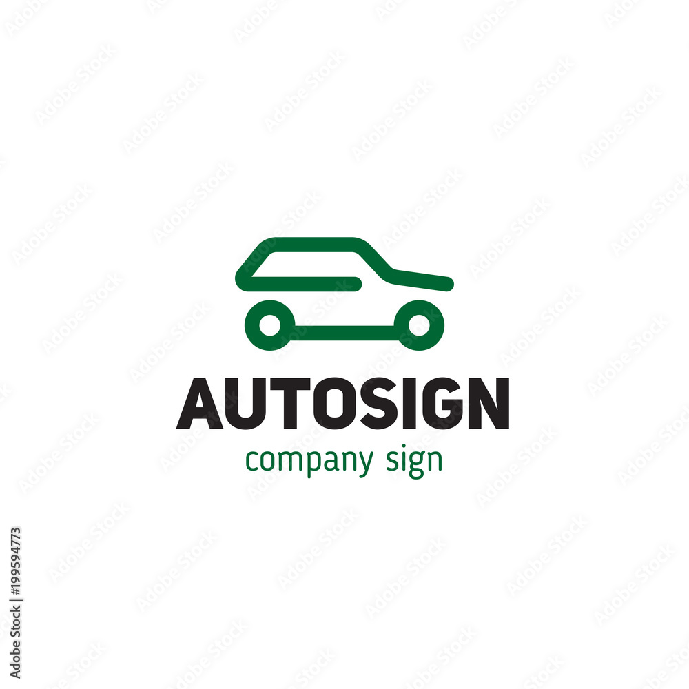 Simple sign car silhouette style line art Simple sign car silhouette style line art