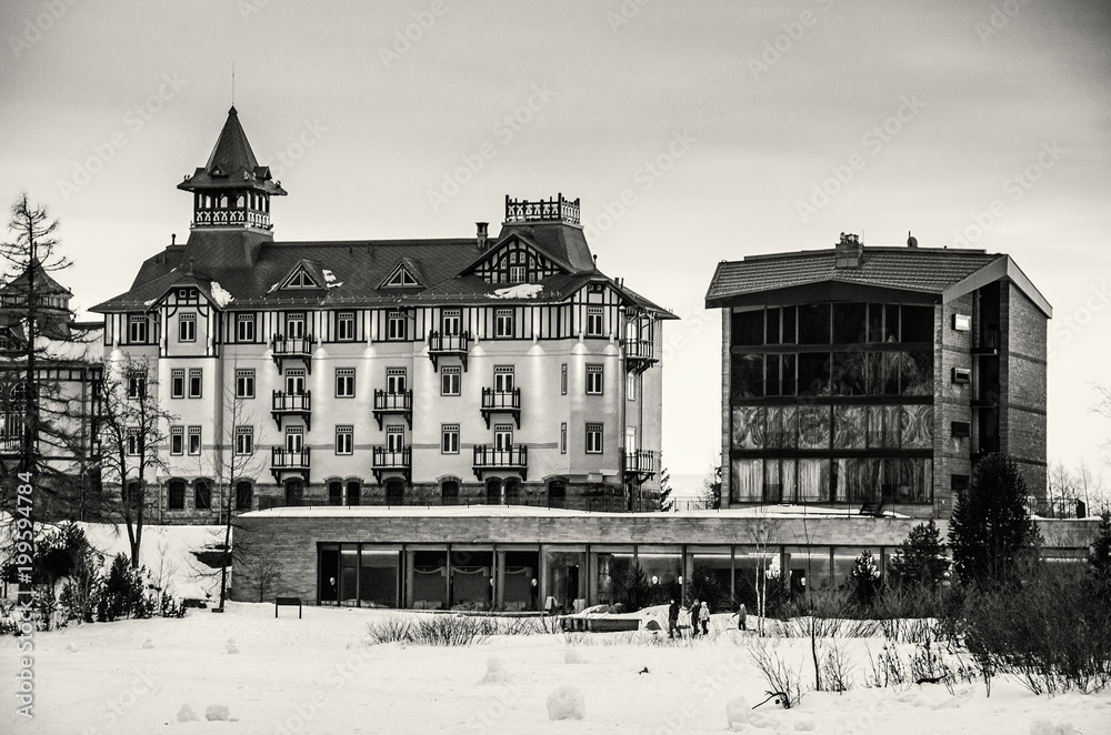 Hotel in Strbske pleso, High Tatras, Slovak republic, colorless