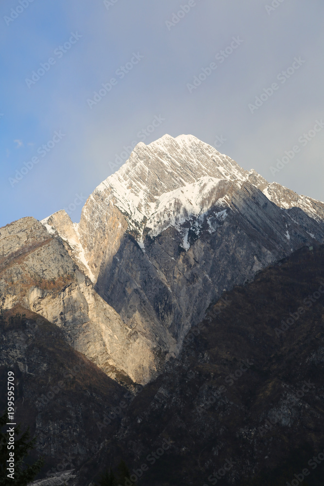 High mountain called Amariana in the Carnic Alps in Norhtern Ita