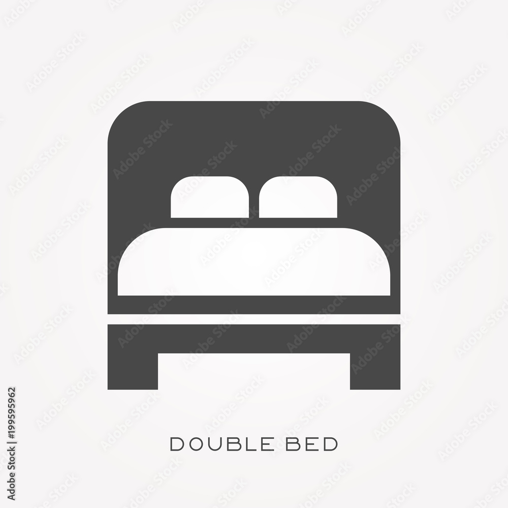 Silhouette icon double bed