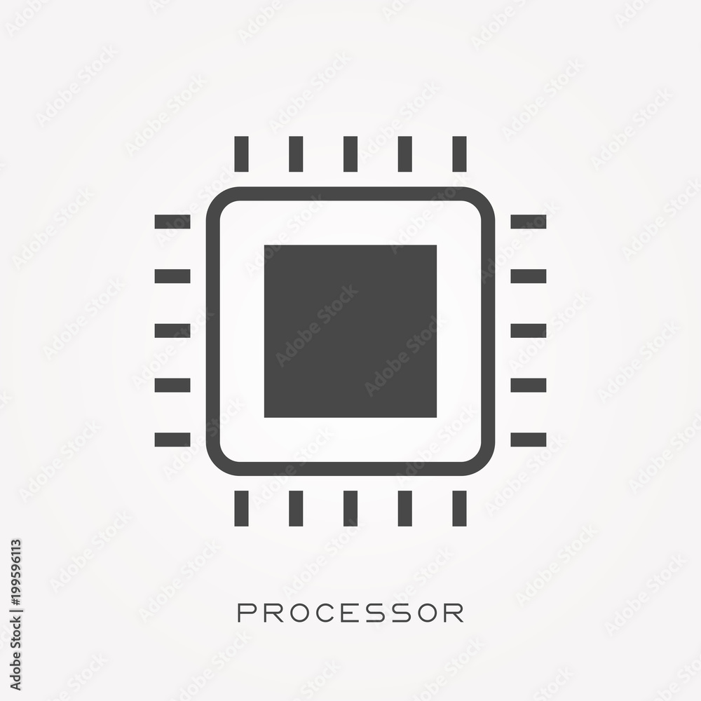 Silhouette icon processor Silhouette icon processor