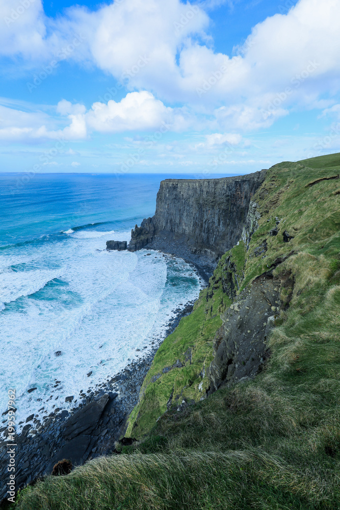 Bright Clear Blue Sky at the Cliffs of Moher, Ireland