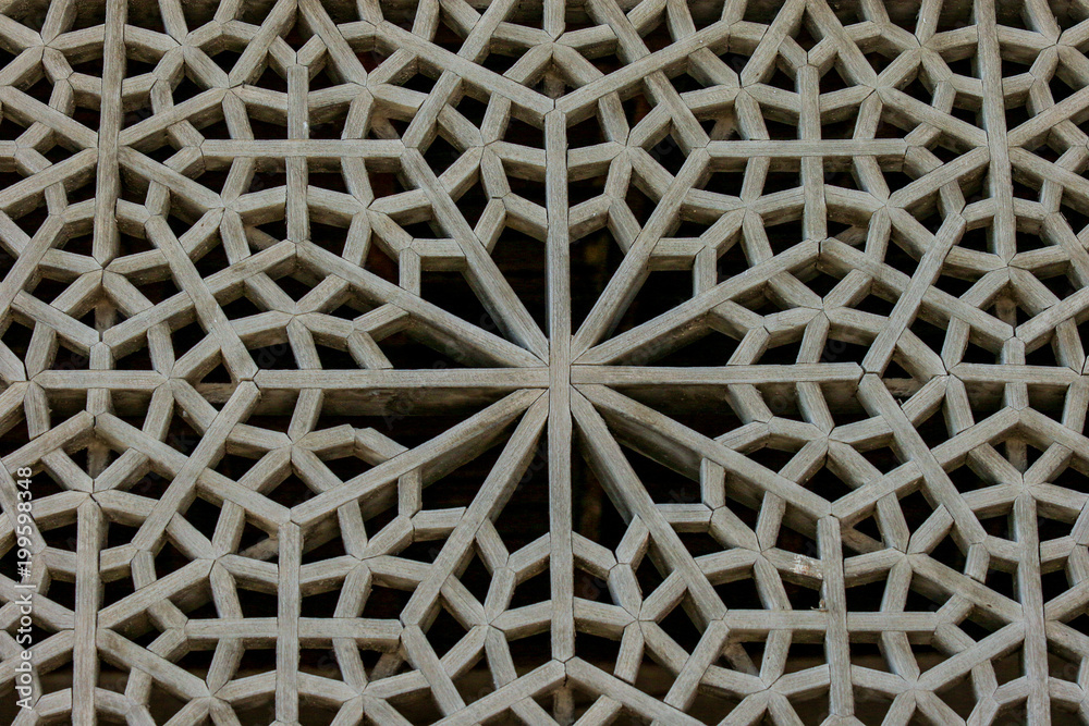 The pattern carved on a tree, Iran The pattern carved on a tree, Iran