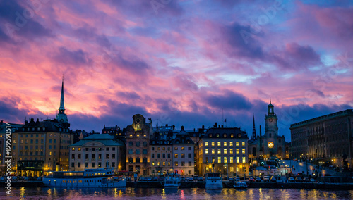 Stockholm Old town sunset