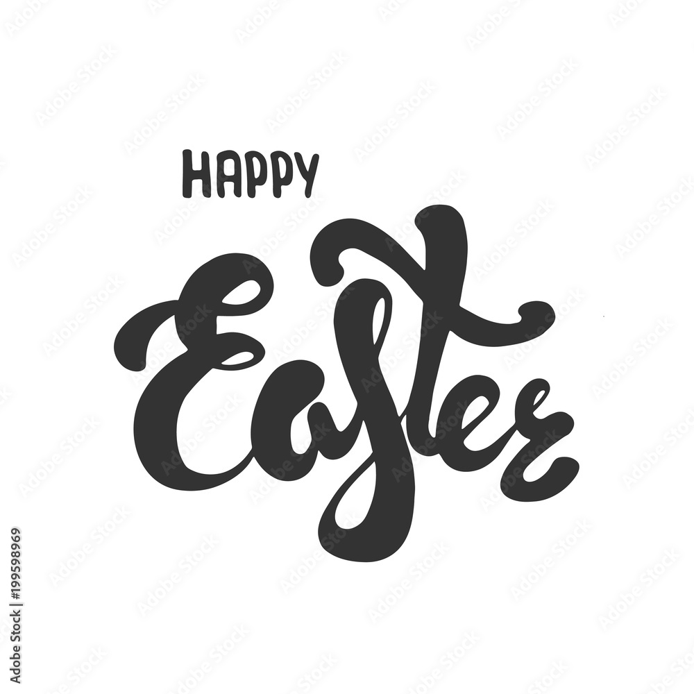 Happy Easter calligraphy isolated on white background. Hand drawn elements for your design. Happy Easter calligraphy isolated on white background. Hand drawn elements for your design.