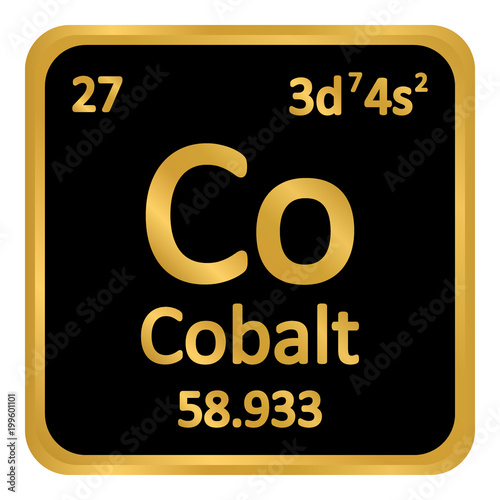 Periodic table element cobalt icon. photo