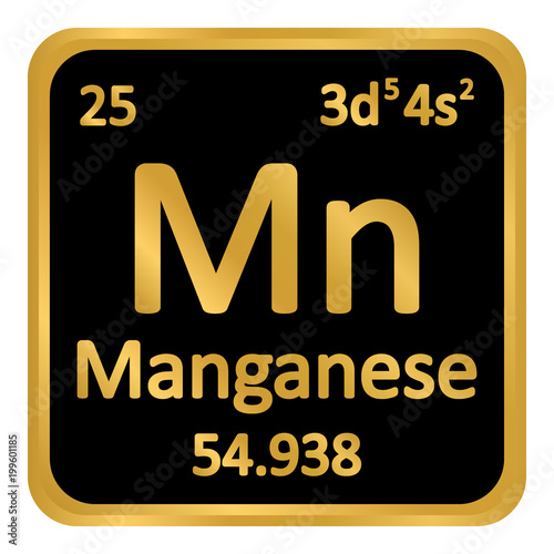 Periodic table element manganese icon.