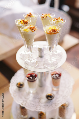 delicious milk dessert with nuts.