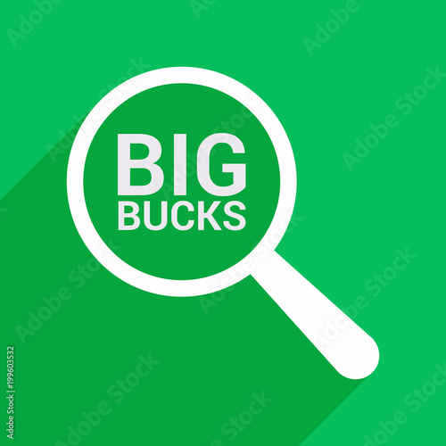 Finance Concept: Magnifying Optical Glass With Words Big Bucks