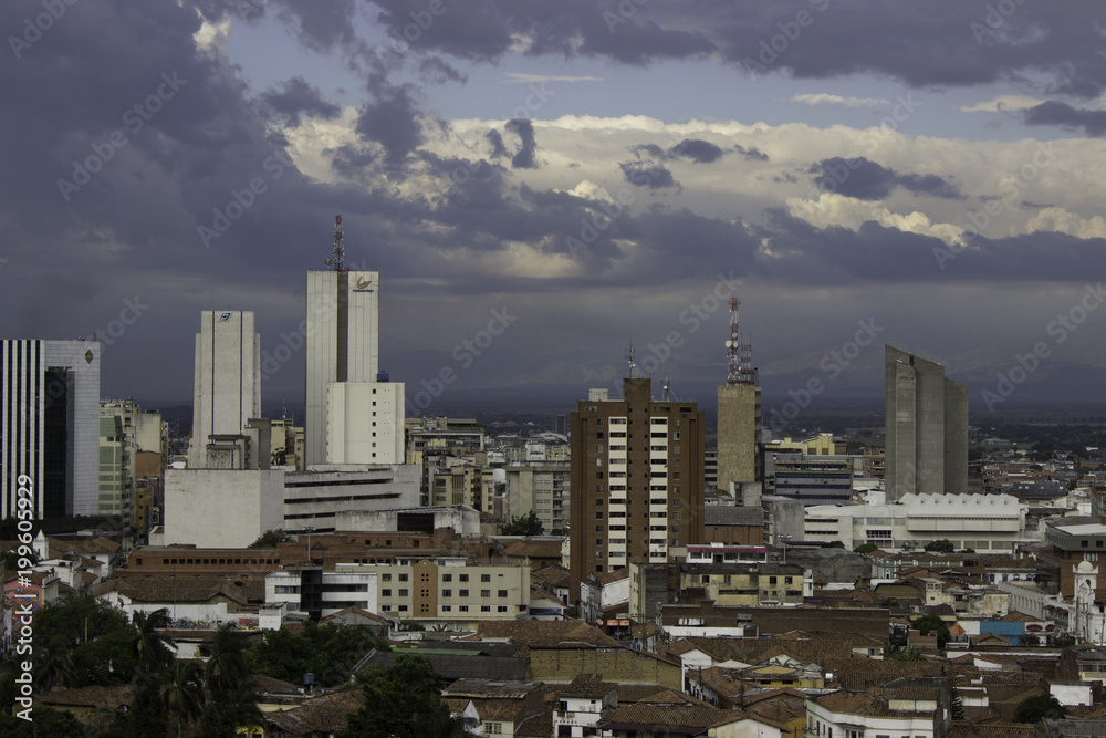 Fototapeta premium Vista de Cali desde colina de San Antonio