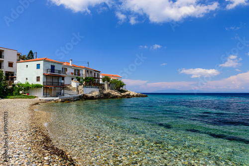 Fototapeta Naklejka Na Ścianę i Meble -  Avlakia village - traditional Greek village by the sea, Samos island, Greece