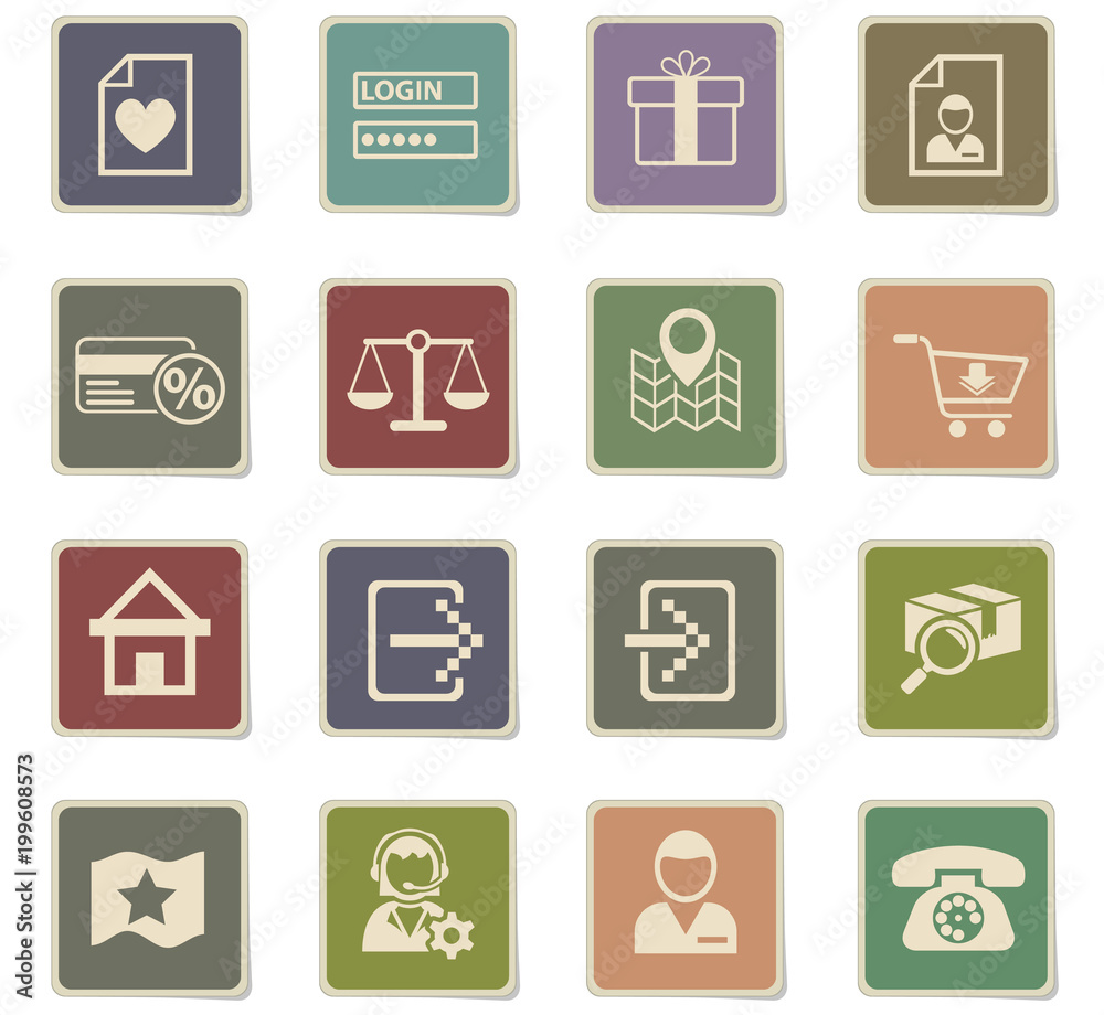 e-commerce interface icon set