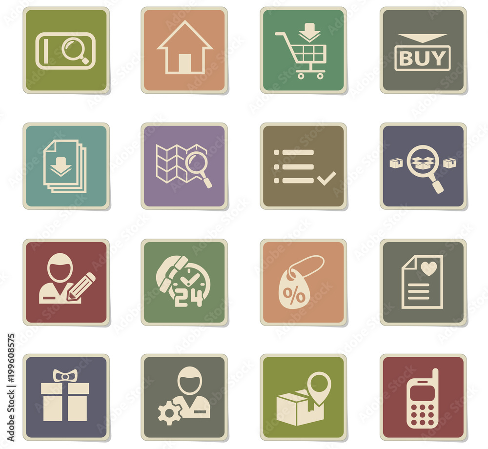 e-commerce interface icon set