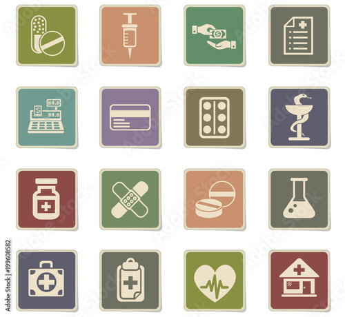 drug store icon set