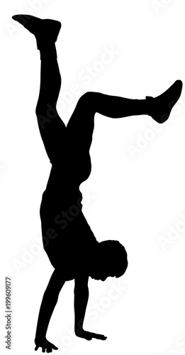 Canvas-taulu Young man doing cartwheel