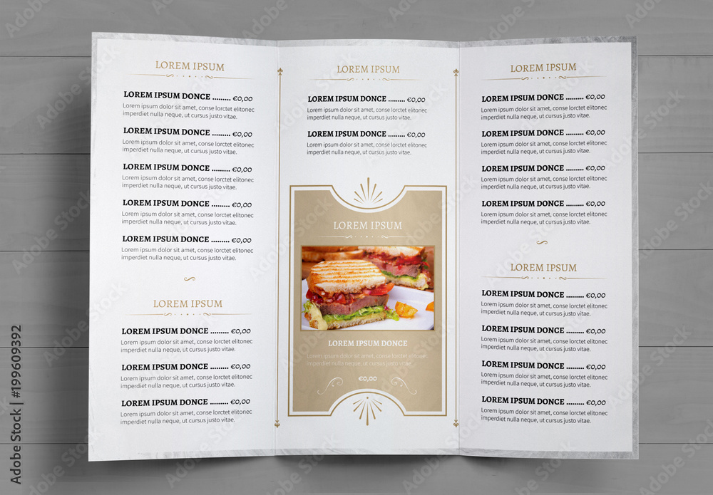 Set menu ristorante effetto marmo Stock Template