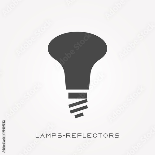 Silhouette icon lamps-reflectors
