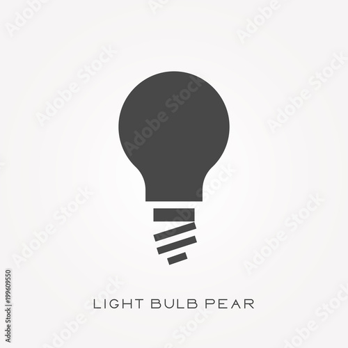 Silhouette icon light bulb pear