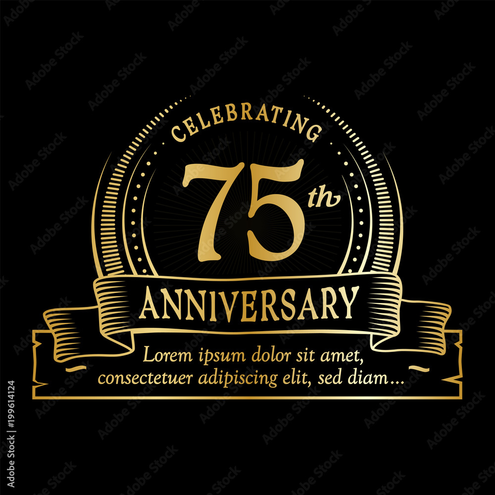 75th anniversary design template. Vector and illustration. Stock Vector ...
