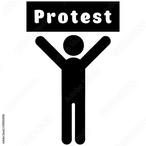 Man with a protest poster