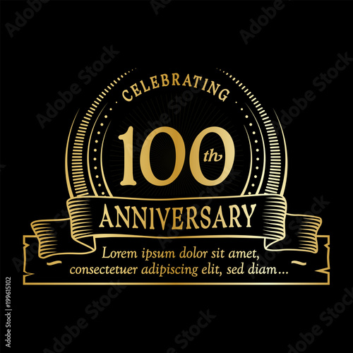 100th anniversary design template. Vector and illustration. 