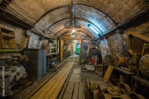 Underground coal ore mine shaft tunnel gallery