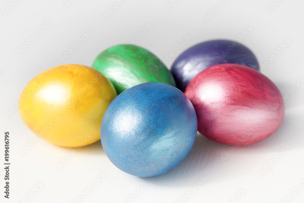 Perfect colorful handmade easter eggs isolated on a white Perfect colorful handmade easter eggs isolated on a white
