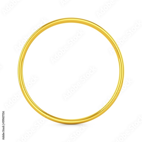3D rendering Gold ring isolated on white background