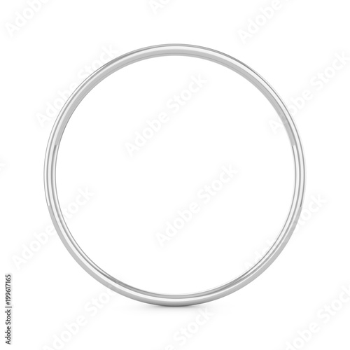 3D rendering Metal ring isolated on white background
