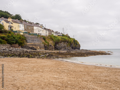 Attractive beach and harbour at New Quay, Credigon, Wales, UK