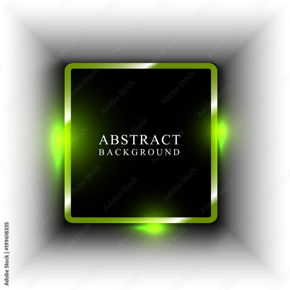 Frame with green neon lights Frame with green neon lights