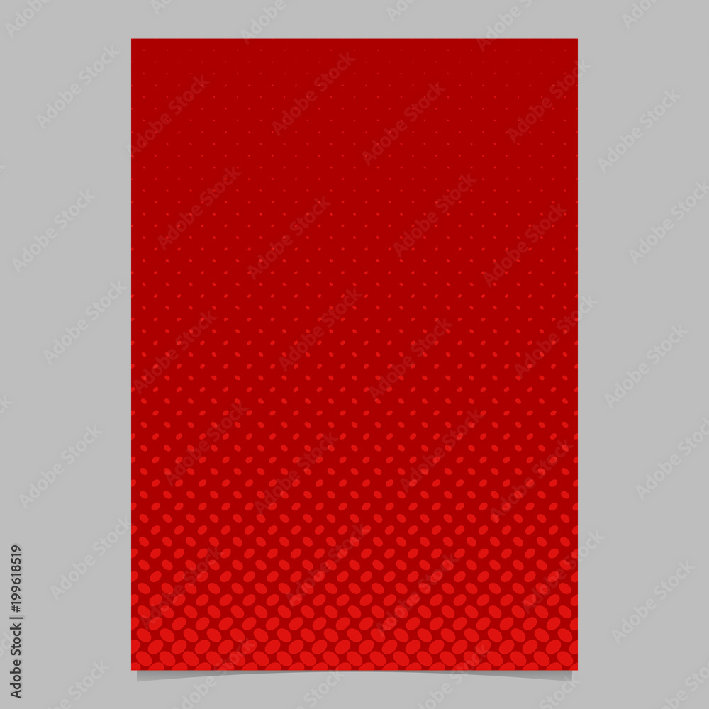 Naklejka premium Red retro abstract halftone ellipse pattern page template - vector flyer background graphic design from diagonal elliptical dots